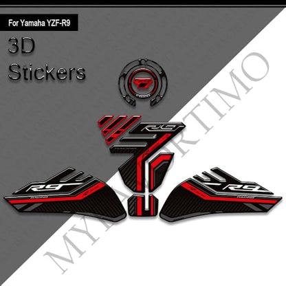 Motorcycle Tank Pad Compatible with Yamaha YZF R9 YZFR9 2025 2026 Motorcycle Fuel Tank Protector Gas Tank Decals YZF R9 Tank Pad Fuel Tank Kit Knee Stickers Decals Protection (A-10) - color: A-10