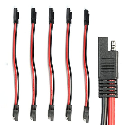 5 Pack 14 Gauge Quick Disconnect Wire Harness SAE Connector Bullet Lead Cable for Motorcycle Boat Car Tractor - 12in Red and Black Wire - style: 14 Gauge