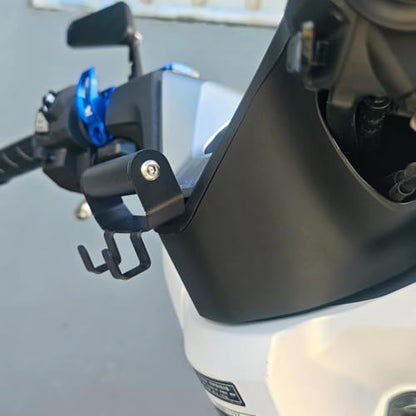 for PCX160 PCX 160 2025 2026 Motorcycle Helmet Hook Holder Foldable Handlebar Hooks Helmet Hanger Navigation Stand (B with Logo)