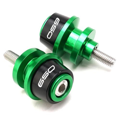 Compatible with 2025 Ninja 650 KRT Ninja650 Z650 RS Z 650 Versys 650 2015-2021 2022 2023 2024 2025 CNC Motorcycle Swingarm Spool Slider Stand Screws (Green) - color: Green