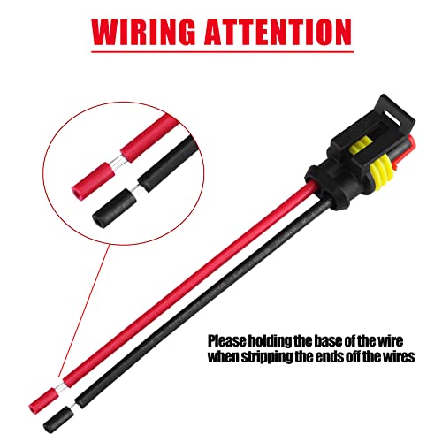 MUYI 2Pin Way 16AWG Waterproof Wire 1.5mm Series Terminal Connector-5 Kit - style: 2wire connector(5 sets)