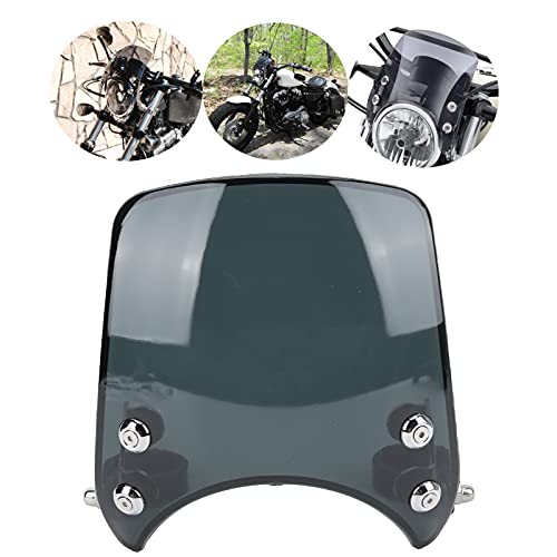 Motorcycle Headlamp Fairing 180 Degrees Adjustable Motorbike Wind Deflector Universal for 38‑41mm/1.5‑1.6in Front Fork (Black)