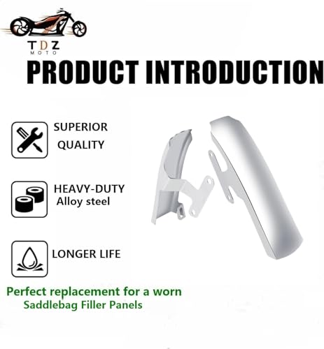 𝟐𝟎𝟎𝟗-𝟐𝟎𝟏𝟑 TDZ Fender Saddlebag Filler Panels Strip fits for Harley Touring Road King Electra Glide FLHT FLHR,Chrome - color: 09-13 Chrome