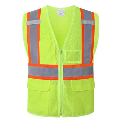 Reflective Safety Vest for Men Women Hi Vis Vest with Pockets High Visibility Vest Mesh Construction Vests Meets ANSI/ISEA Standards (Yellow-33, Small) - color: Yellow-33, size: Small