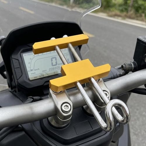Motorcycle Hook Aluminum Alloy Luggage Hanger Helmet Holder Simple Installation Portable Storage Suitable for Outdoor Riding Hiking, Gold
