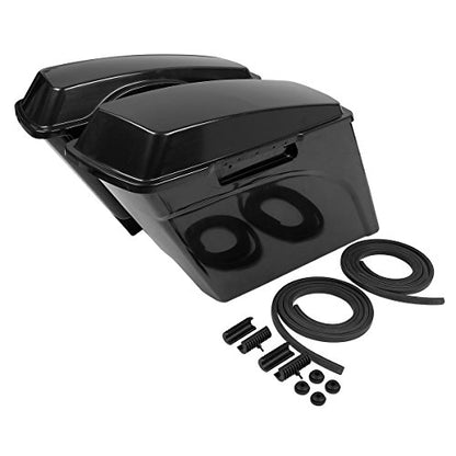 SLMOTO 5" Motorcycles Saddle Bags Stretched Hard Saddlebag Bag Fit For 1993-2013 Touring Models Road King Road Glide Street Glide Electra Glide Ultra-Classic FLT FLHT Unpainted Black - color: Unpainted
