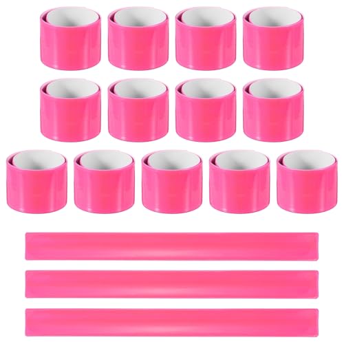PATIKIL Reflective Arm Bands, High Visibility Bands Reflector Running Gear Snap Bracelet for Night Walking Running Cycling - color: Pink, size: 11.81 x 1.18 Inch ( L * W )