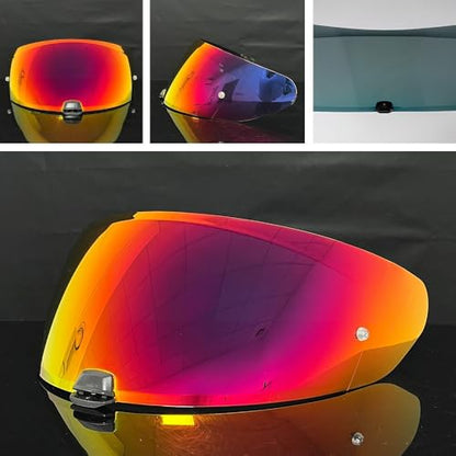 i10 Helmet Shield for i70/i10/HJ-31 Helmets, UV Protection Windproof Moto Helmet Visor Shield Helmet Accessories (Revo Rose Red) - color: Revo Rose Red