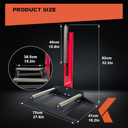 KREFINISH Rolling Wheel Detailing Stand Heavy Duty Wheel Cleaning Stand 360° Rotating Tire Stand for Wheel Rim Cleaning, Ceramic Coating, Polishing Applying Tire Shine & Car Wheel Wash
