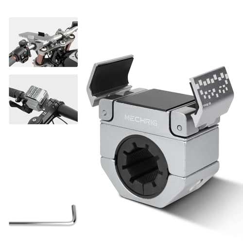 Phone Holder for Bike - Aluminum Alloy Bike Phone Mount Holder,360° Adjustable Handlebar Cellphone Stand-Horizontal & Vertical Vlog Shooting, Ebike Accessories Fit for Motorcycle/Scooter,Gray 88001A - color: Grey