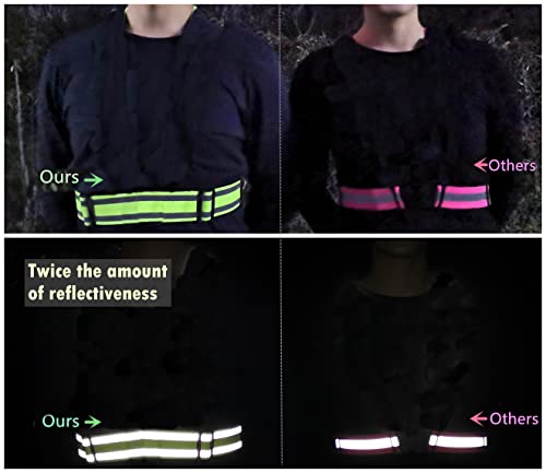 Reflective Running Gear,Reflective Bands for Arm/Wrist/Ankle/Leg,Biking Accessories for Women and Men - color: Yellow - 1 Belt - L