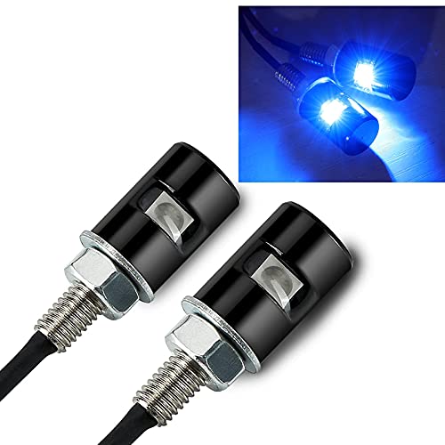 RUPSE 2ps License Plate Light,12V Waterproof LED Bulb,License Tag Screw Bolt Lamp for Car Motorcycle Truck RV ATV Bike (Blue) - color: Blue