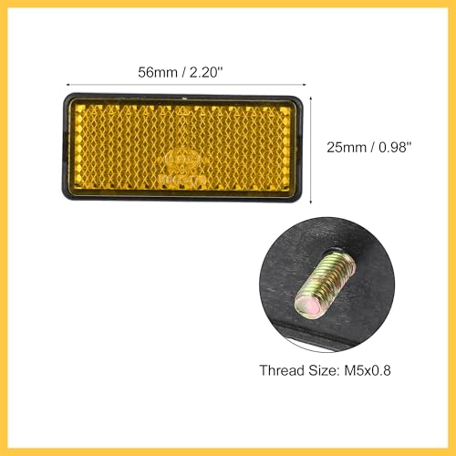 4pcs 56mm M5x0.8 Orange Plastic Universal Screw Mount Reflective Warning Reflector for Motorcycle Bike Auto Replacement Parts