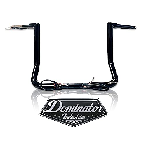 100% Plug-In Ready Dominator Industries 12” Miter Apes compatible with Harley-Davidson Electra & Street Glide, Special, Ultra Limited, Low - Handlebars for 2014-2015 Included) Gloss Black.