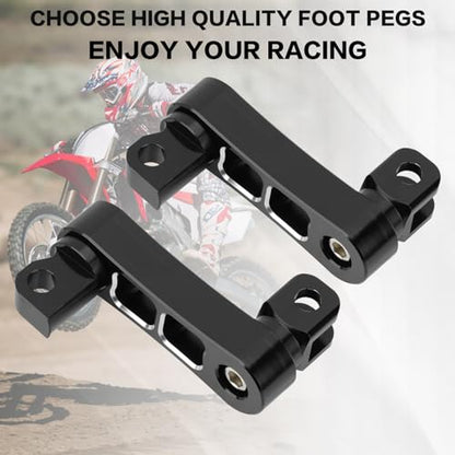 Highway Footpegs Adjustable Passenger Foot Pegs 2 1/4" Extension Brackets FootPeg Conpatible for Harley Dyna Sportster Softail Touring with Support Foot Pegs (Black White) - color: Black White