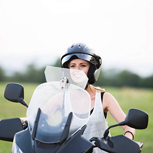 Motorcycle Windshield Extension, Motorbike Wind Deflector Motorcycle Windscreen Adjustable Clip On Windshield Spoiler Wing Windproof Front Flyscreen Fairing Transparent Visor Protector Frame Parts