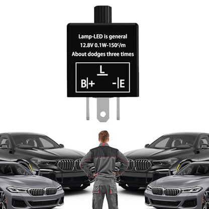 Flasher Relay for LED Turn Signal CF13 LED Flasher Relay 3-Pin 12V LED Electronic Turn Signal Flash Plugin Flasher for Lights Fix Hazard Warn Hyper Blink Flash CF-13 EP34 JL-02(Adjustable) - size: CF13 Adjustable