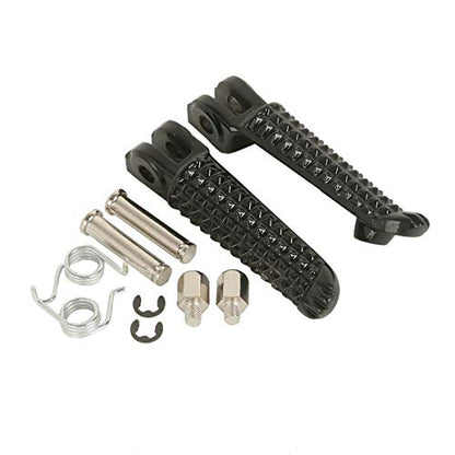 TCMT Black Front Footrest Foot Pegs Fit for Yamaha YZF R1 1998-2023 R1S R1M 2015-2023 YZF R6 1999-2020 YZF R6S 2003-2009 - color: Black