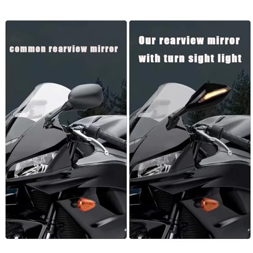 Motorcycle Rearview Mirror LED Turn Signal Mirror Running Light Rear View Mirror for CBR1000F CBR600F CBR900RR YZF FZ1 FZR600