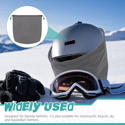 Motorcycle Helmet Bag with Soft Lining & Drawstring Closure, Waterproof Helmet Storage Bag, Large Capacity, Lightweight for Riding Hockey Welding Bicycle Dirt Bike Gear - color: Grey