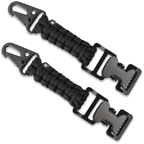 2PCS Heavy Duty Glove Holder with Metal Alligator Glove Clip for Duty Belt, Firefighter, Hiking, Rescue - color: Black
