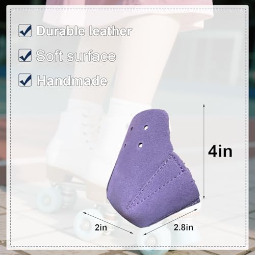 100% Real Cowhide | Toe Cap Guard Protectors | Roller Skate Derby Speed 1 Pair(Purple) - color: Purple