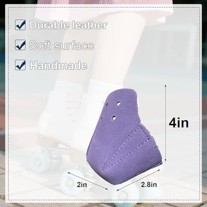 100% Real Cowhide | Toe Cap Guard Protectors | Roller Skate Derby Speed 1 Pair(Purple) - color: Purple