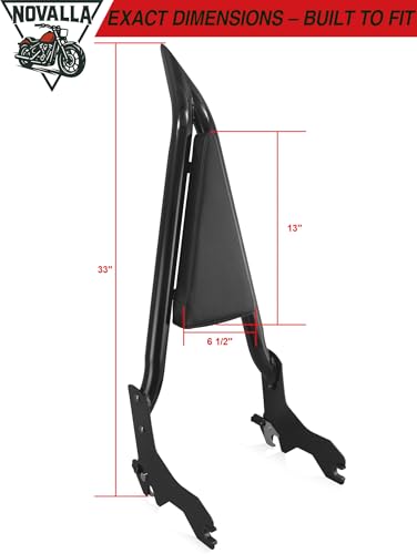 33” Tall Detachable Sissy Bar Backrest Pad Fit For Harley Low Rider ST FXLR FXRST FXLRS FXLRST FLSB 2018-2025(GB) - color: GB