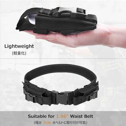 Azarxis Tactical Mini Belt Pouches, Multi-Purpose Small Battery Case Compact Utility EDC Card Slot Holder Waist Bags Military Molle Pack Sundries Storage Pack - color: #03 Black - Style B