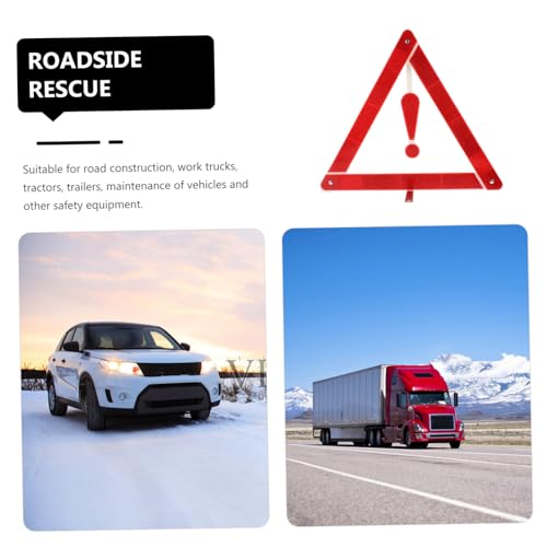 2pcs Reflective Car Warning Triangle Kit Durable Auto Safety Tripod for Roadside Emergencies Compact Design for Easy Storage for Vehicles and Work Trucks