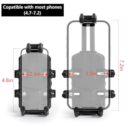 Magnetic Motorcycle Phone Holder - 66 lb Magnetic Pull, Anti-Vibration Heavy Duty Mount for Gas Tank, Universal for iPhone Samsung 4.7-7.2'' Cell Phones