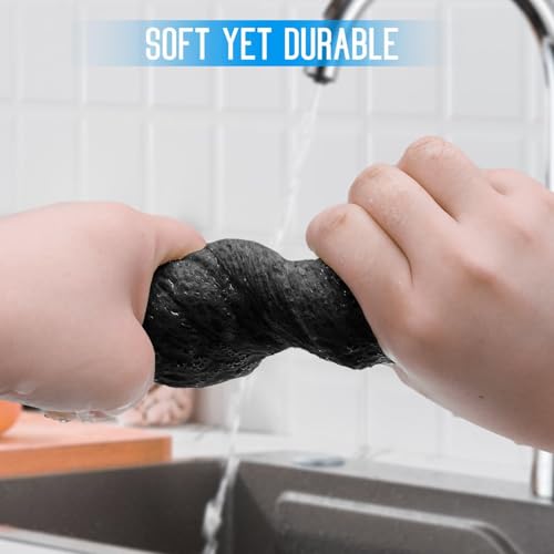 3 - Pack Large Sponge, Kitchen Sponges, Handy Sponges, Cellulose Sponges, Dish Washing Sponge, Natural Sponge, Car Washing Sponge, Eco Friendly Sponge (7.68 x 3.74 x 1.38 Inch), Black - color: Black