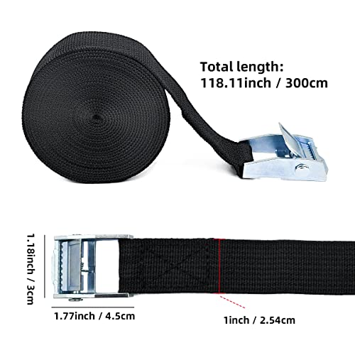 2PCS Lashing Straps with Buckles Adjustable, Up to 600lbs,Tie Down Straps for Motorcycle, Cargo, Trucks,Trailer,Luggage (1" x 16.4') - size: 1" x 16.4'
