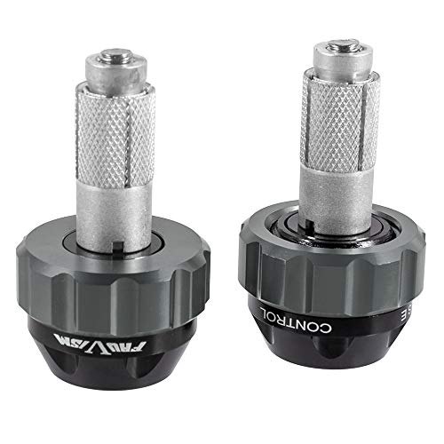 Throttle Lock Cruise Control Grip Ends Handlebar Plugs Sliders for 22mm Motorcycle Handlebar with 14mm/18mm Inner Diameter or with M6 Screw Holes (Titanium) - color: Titanium