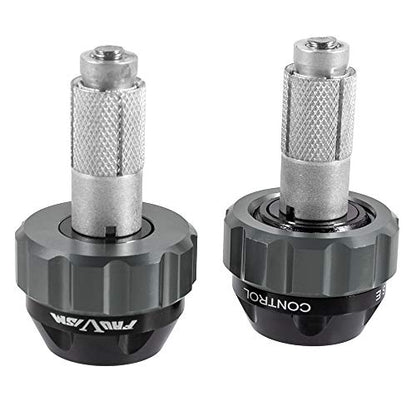 Throttle Lock Cruise Control Grip Ends Handlebar Plugs Sliders for 22mm Motorcycle Handlebar with 14mm/18mm Inner Diameter or with M6 Screw Holes (Titanium) - color: Titanium