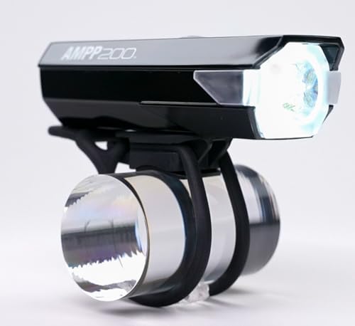 CATEYE AMPP USB Rechargeable Bike Light – High Visibility Super Bright OptiCube™ Headlight for Commuters, Road Cyclists & Mountain Bikers, Day & Night Riding Modes, IPX4 Waterproof, Tough & Durable - style: Ampp200
