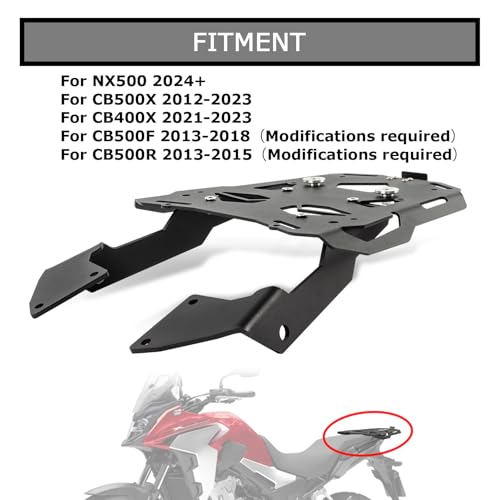 PSLER Motorcycle Luggage Rack for NX500 2024+, CB500X 2012-2023, CB400X 2021-2023, Motorcycle Rear Cargo Carrier Tail Bracket Support Shelf for CB400X CB500X NX500 Accessories
