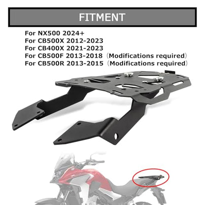PSLER Motorcycle Luggage Rack for NX500 2024+, CB500X 2012-2023, CB400X 2021-2023, Motorcycle Rear Cargo Carrier Tail Bracket Support Shelf for CB400X CB500X NX500 Accessories