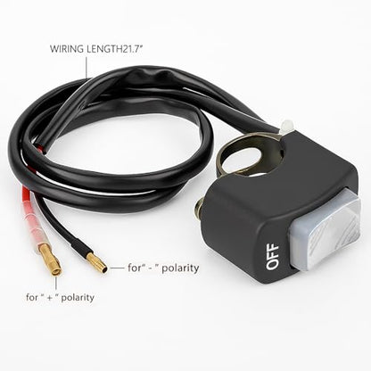 Motorcycle Handlebar Light Switch On Off Button Toggle Swtch Bicycle Motorcycle Tuning Part for U5 U7 U2 LED Headlight Scooter Electrombile Grey 1Piece - color: Grey