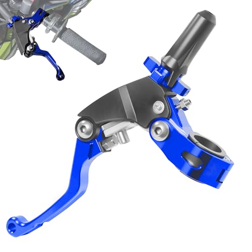 7/8" 22mm Universal Motorcycle Aluminum 360 ° Alloy Foldable Clutch Handle Motorcycle Clutch Handle with Mounting Seat for Motorcycle Street Sport Dirt Pit Mini Bikes Scooter ATV (Blue) - color: Blue