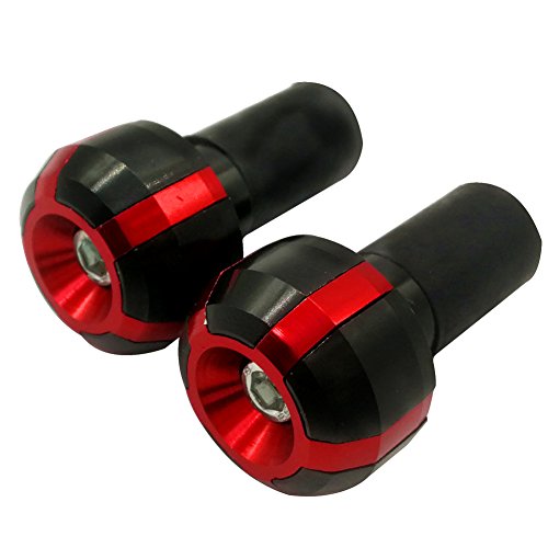 Universal Anti-Vibration Handlebar Grips Plugs Motorcycle Street Bike Bar Ends 7/8”(22mm) Fits for Honda Kawasaki Suzuki Yamaha BMW Ducati Triumph Red