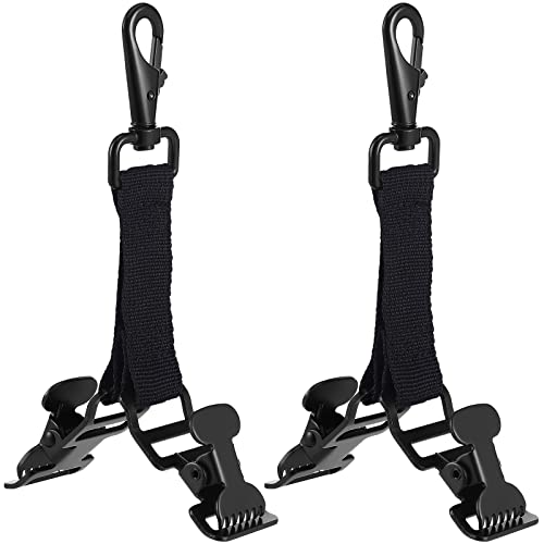 Yingzhao 2 Pieces Firefighter Glove Clip for Work Safety Glove Holder Strap Belt Clip for Work Firefighter Rescue - color: Black