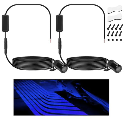 XMSJSIY Motorcycle Projector Light Angel Wings Projection Lights LED Motorcycle Lamp Modification Chassis Light Underglow LED Light Car Decorative Accessories (Blue)