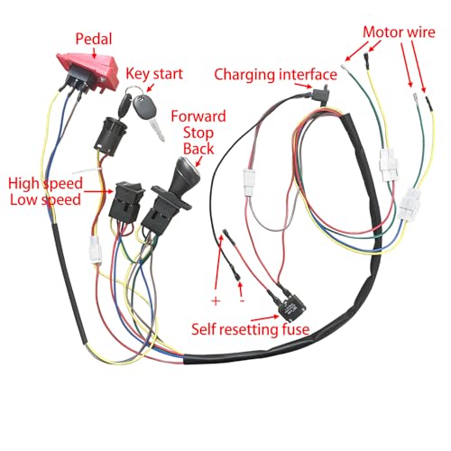 JRRXM 12V Motor Gearbox Wires Harness Conversion Kit Set for Power Wheels Trax Upgrade,DIY Self-Made High-Speed Ride On Toys Electric Car Complete Set of Parts,Fast,6V - size: 12V