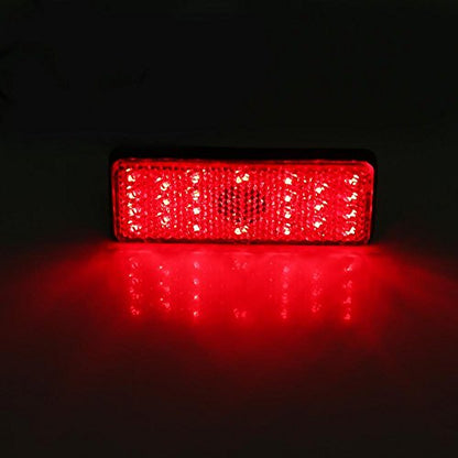 Motorcycle Tail Light, Universal Rec Reflectors Motorcycle Scooter Moped LED Tail Brake Light Stop Indicator Lamp(Red)