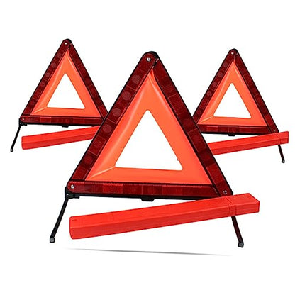 DECHOUS Reflective Triangle Warning Sign Kit Emergency Roadside Safety Triangle for Vehicles Storage Case