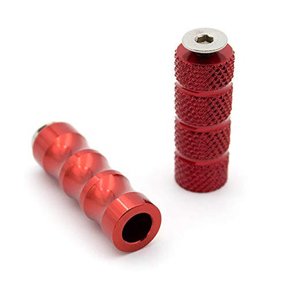 PROCNC 6mm Motorcycle Knurled Shifter Peg Anti-Skid Gear Shift Brake Lever Foot Pegs Pedal Hole Footrests Footpeg Rearsets For Suzuki Yamaha Kawasaki Bmw (Red) - color: red