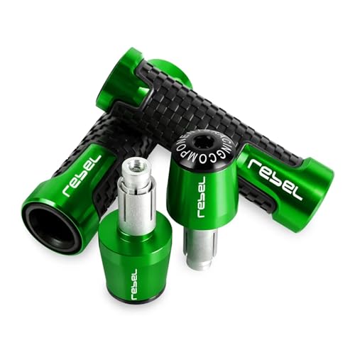 7/8'' Anti-Slip Grip Hand Motorcycle Handlebar Handle Bar Grips End Plugs For HONDA Rebel300 CMX500 CMX300 Rebel CMX 500 300(B-GREEN) - color: B-GREEN