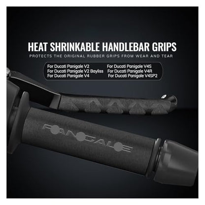 Motorcycle for Duc&ati Panigale V2 V4 V4R V4SP2 Heat Shrinkable Handlebar Grips Clutch Brake Lever Cover Grip Glove Non-Slip Handlebars Grips - color: NO LO-GO
