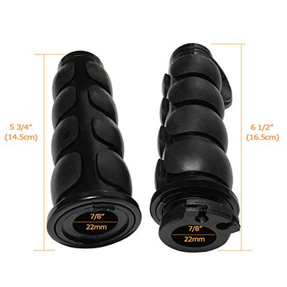 Motorcycle Hand Grips 7/8" (22mm) Non-Slip Hand Grip with Throttle Assist for Harley Yamaha Kawasiki Suzuki Cruisers Motorbikes Choppers - color: Black-B